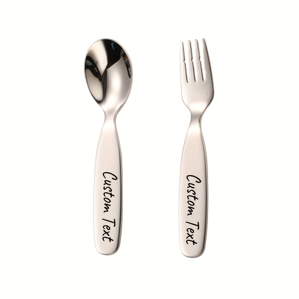 2pcs Stainless Steel Personalized Cutlery Set, Custom Engraved Name Fork and Spoon, Ideal Gift for Family, Friends, and Loved Ones, Versatile Tableware for Home and Special Occasions